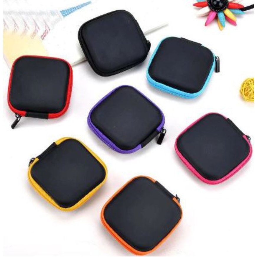PA Travel Pouch Dompet Persegi Case Organizer Tempat Headset Koin Kunci Kotak Penyimpanan Charger Mini Serbaguna SS184