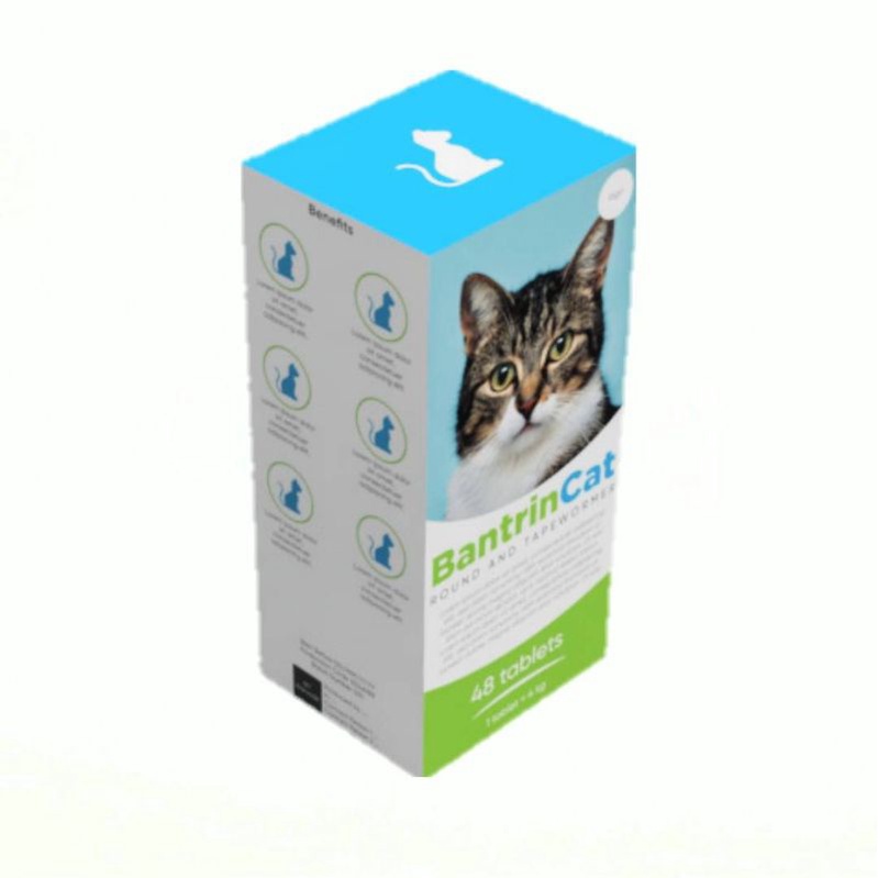 BANTRIN CAT Obat Cacing Kucing Tablet bkn Drontal Catyzole Albenworm