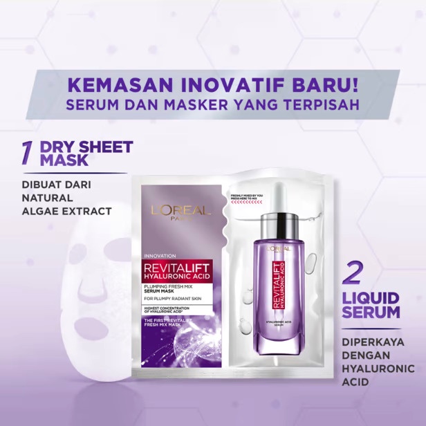 L'Oreal Paris Revitalift Freshmix Mask (Untuk Kulit Cerah dan Kenyal Dalam 15 Menit) - 33 gr Loreal