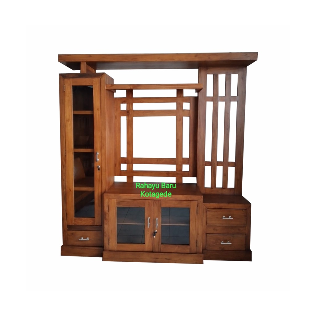 Bufet Kayu Jati Sekat Ruang Meja Tv Kayu Jati Minimalis Jogja