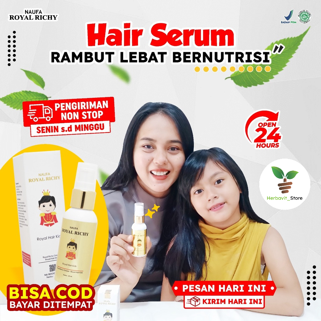 Naufa Royal Richy Serum Vitamin Penyubur &amp; Perawatan  / Penumbuh Rambut Anak Minyak Kemiri