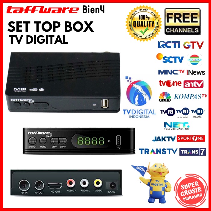 Set Top Box Taffware Bien4 TV Digital Penerima Siaran TV Digital HD 1080P DVB-T2