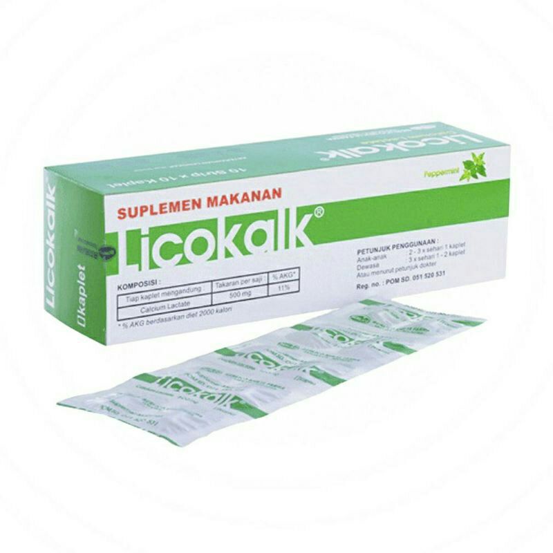 Licokalk 500mg 10 Kaplet - Suplemen & Vitamin