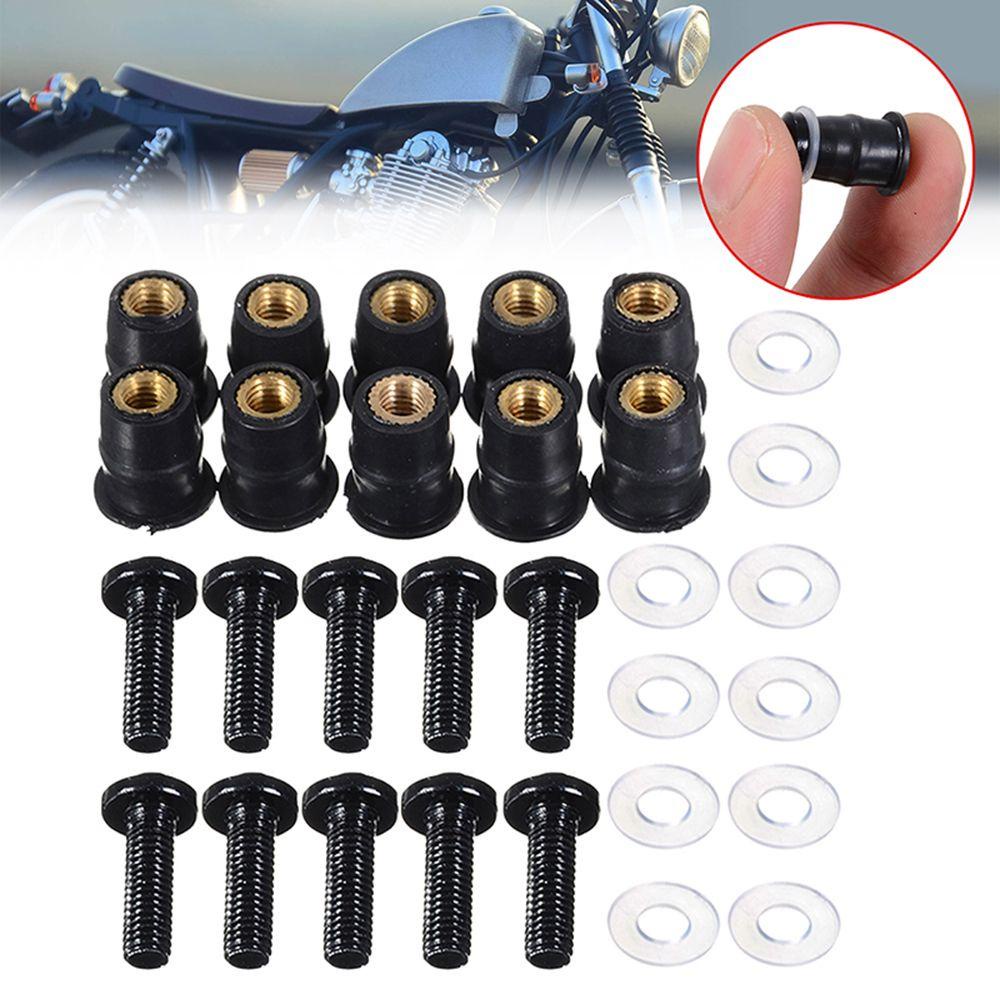 Preva 10Pcs Kaca Depan Motor Aluminium Moto Decor CNC Nuts Fastener