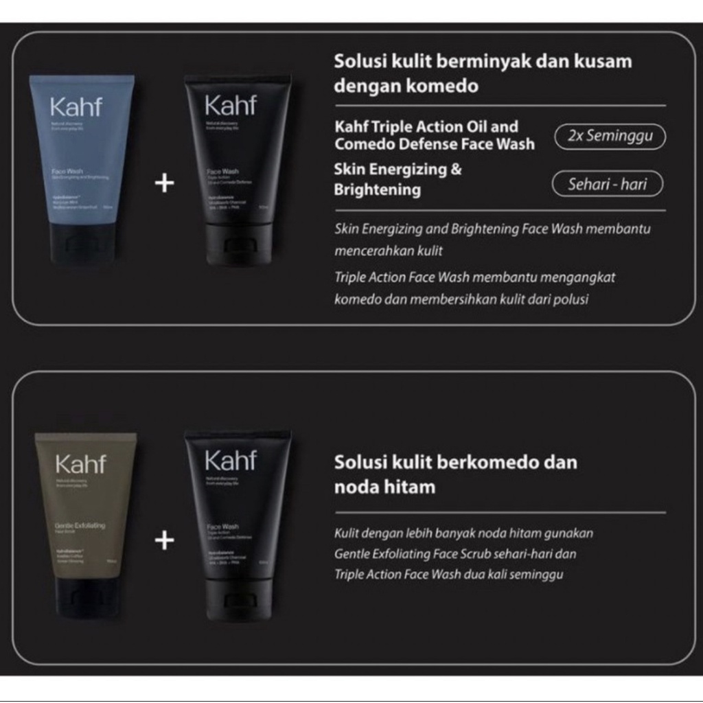 KAHF Man Facial Wash 50ml 100 ml / Sabun Cuci Muka Pria - Laki Laki