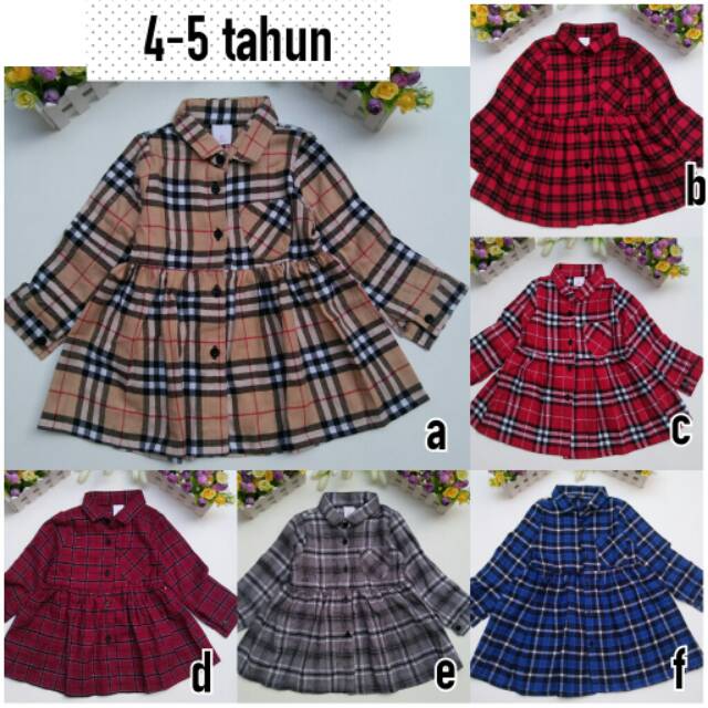 Grosir Dress kemeja flanel anak/ kemeja flanel