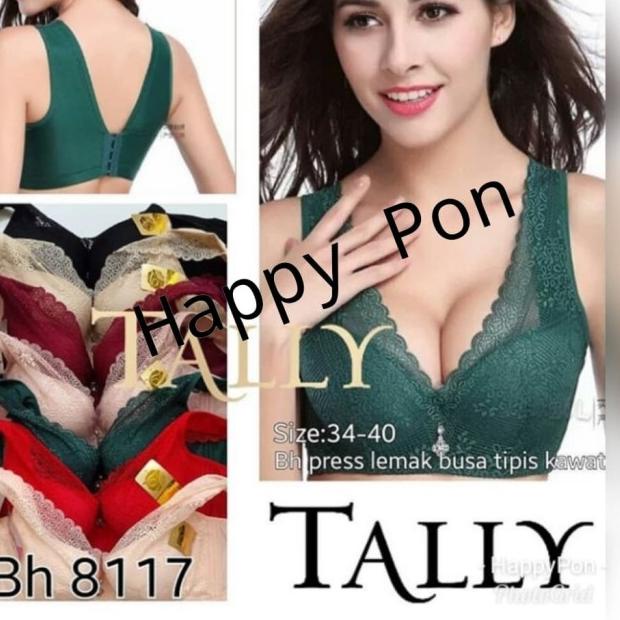 ✺ Bra penekan lemak tally 8117 tali lebar | Bra big size | BH jumbo - Biru Muda, 36 ➾