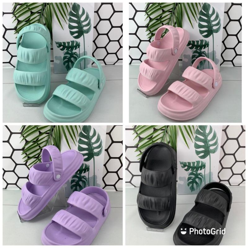 Hema-Sandal Wanita Slop Ban Dua Neww