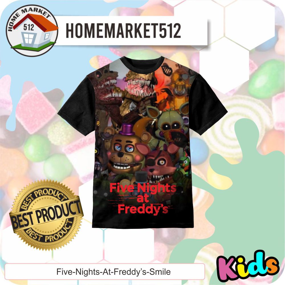 Kaos Anak Five Nights At Freddy’s Smile Kaos Anak Laki-Laki Dan Perempuan | HOMEMARKET512-0