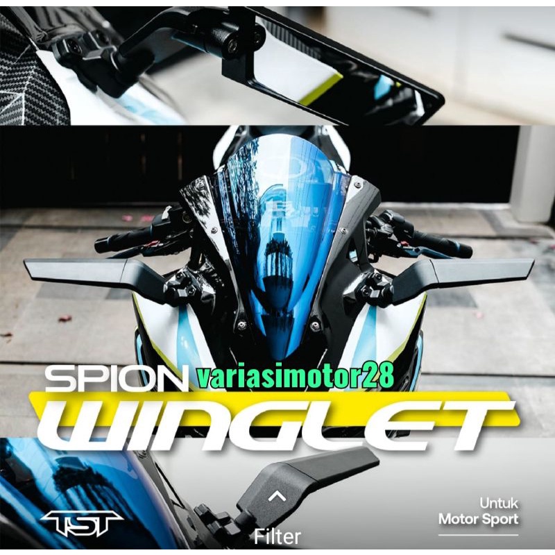 SPION WINGLET MODEL RIZOMA UNIVERSAL MOTOR SPORT KACA CEMBUNG ORIGINAL TST NEMO