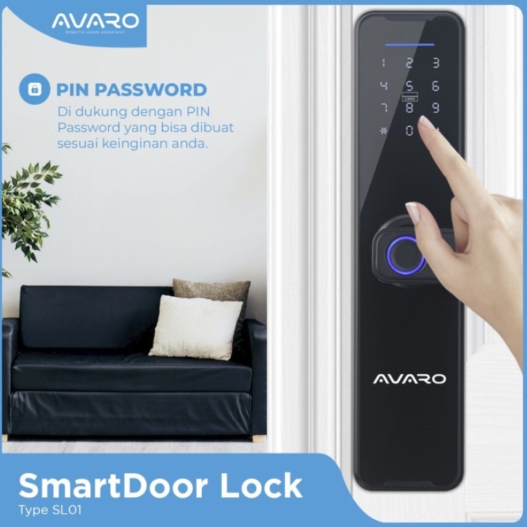 AVARO Smart Door Lock Handle RFID Fingerprint Waterproof WIFI PIN