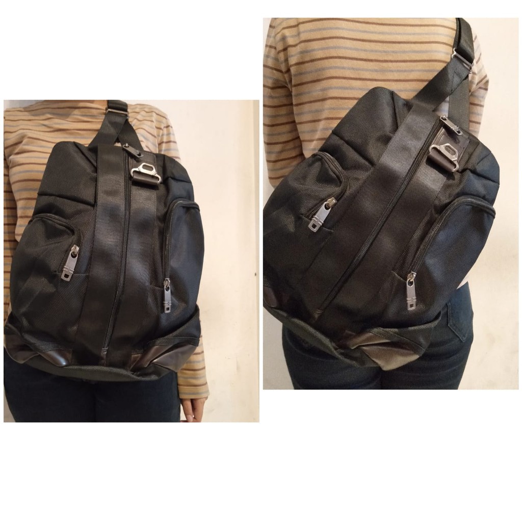 Tas selempang dada pria kanvas tebal tumy