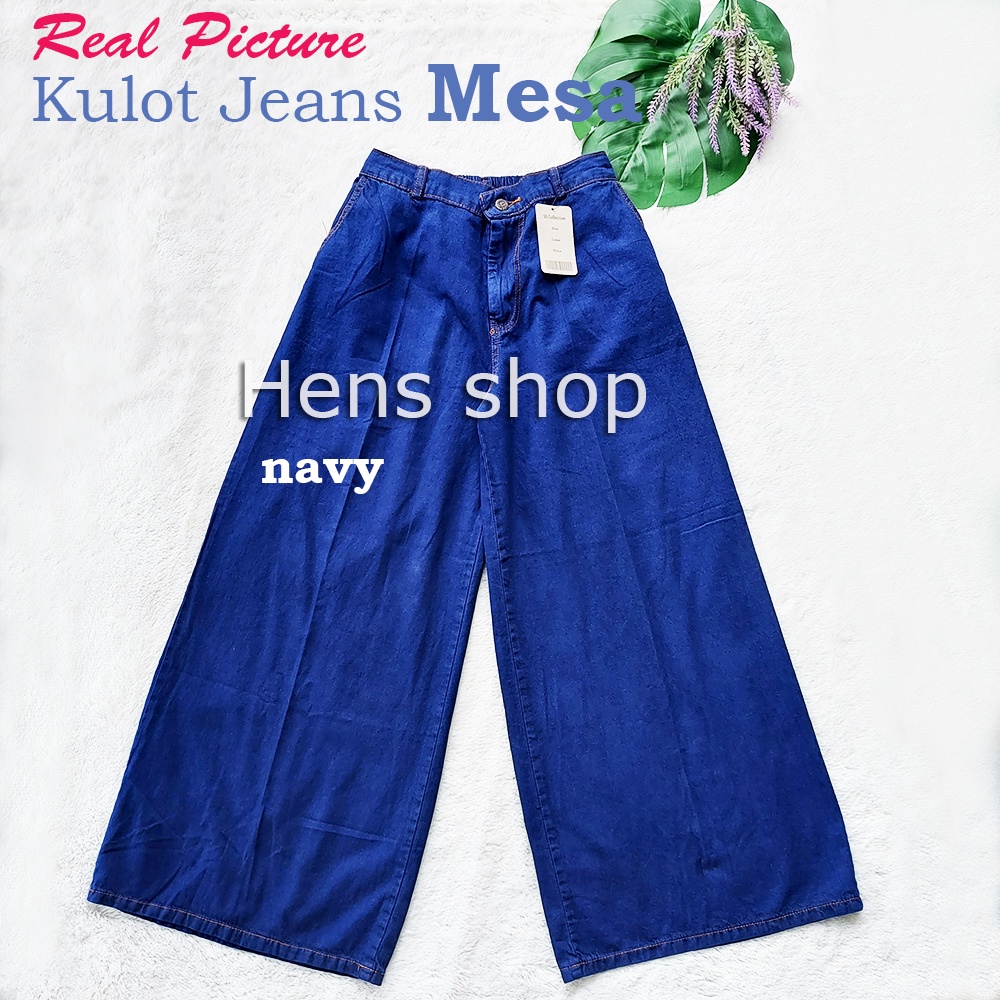 CELANA KULOT JEANS WANITA MESA MODEL BASIC KANCING dan RESLETING