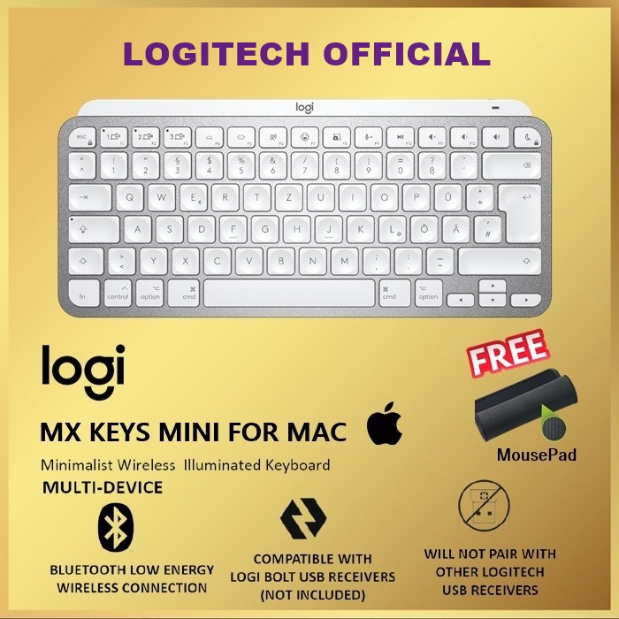 Logitech MX Keys Mini For  Wireless Illuminated Keyboard Bluetooth