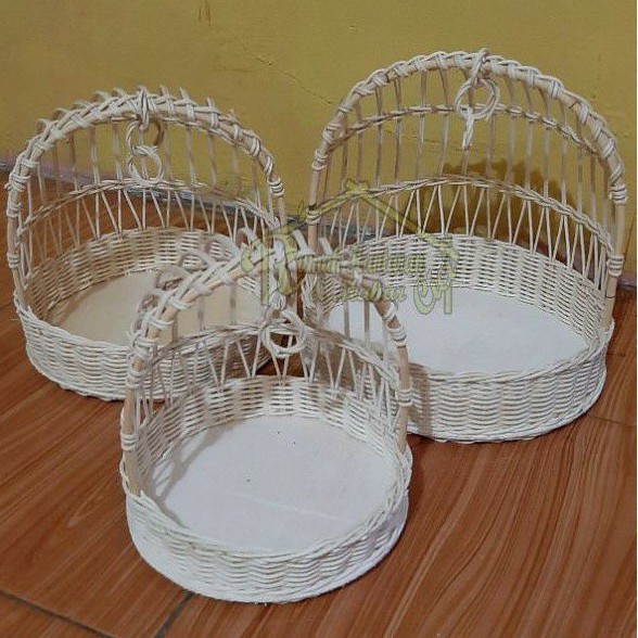 keranjang rotan sangkar burung/keranjang seserahan/rotan hantaran/keranjang rotan hantaran