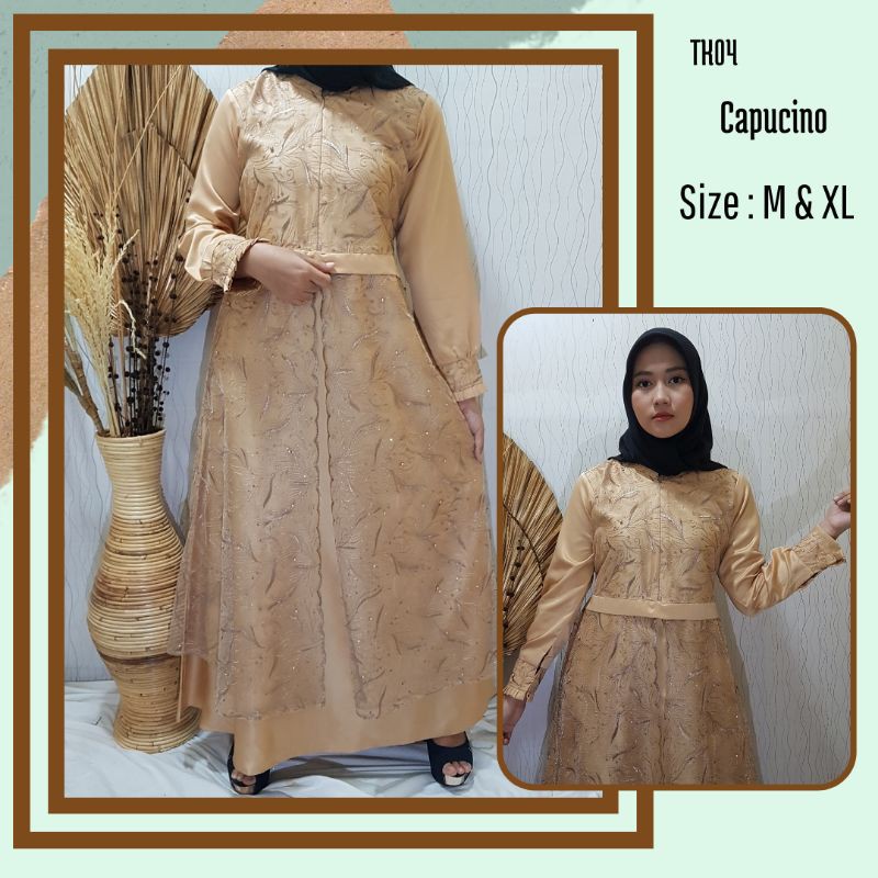 Gamis Muslim / Gamis Brokat Tile TK04 / Gamis Tile Depan Belakang Model BUSUI Bukaan Bawah