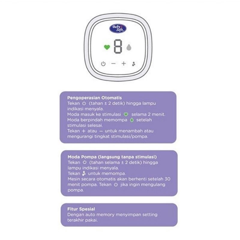 Baby Safe Electric Breast Pump Pompa ASI Elektrik Single Pump (BPE01)