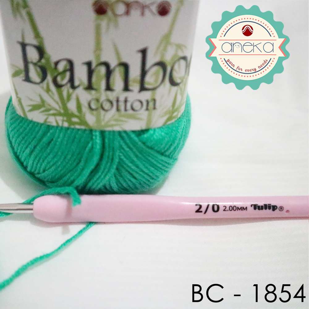 Benang Rajut Katun Bambu / Bamboo Cotton Yarn 2 - 1854 Hijau Mint S