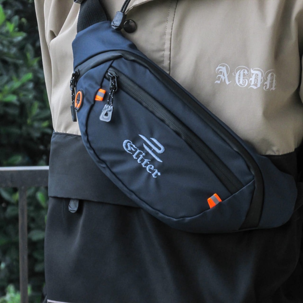 TAS SELEMPANG PRIA ANTI AIR DISTRO BAHAN PREMIUM / WAISTBAG WATERPROOF