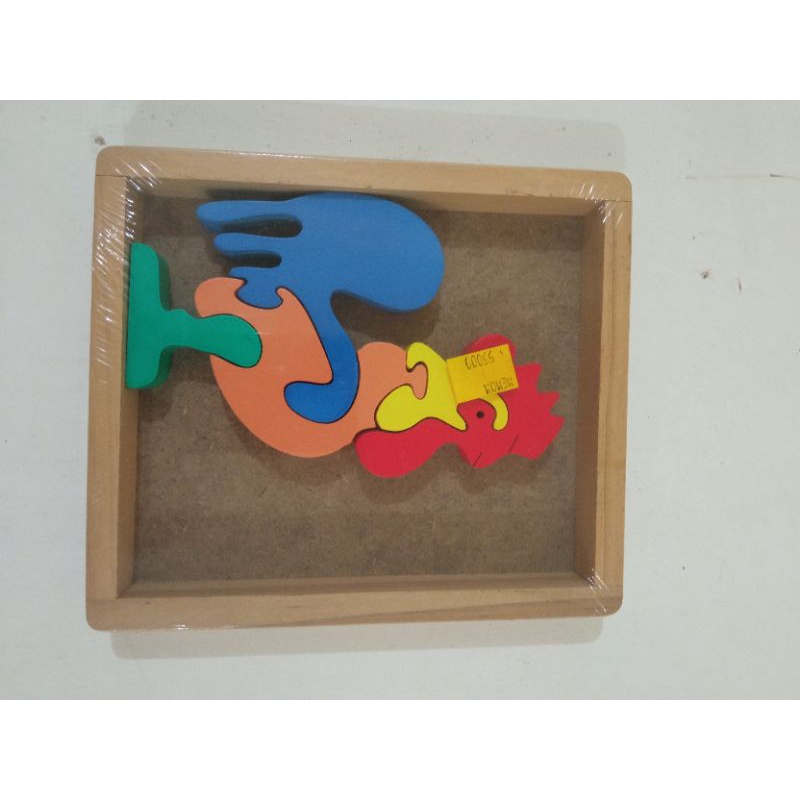 puzzle kayu tebal Montessori anak TK alat peraga pendidikan