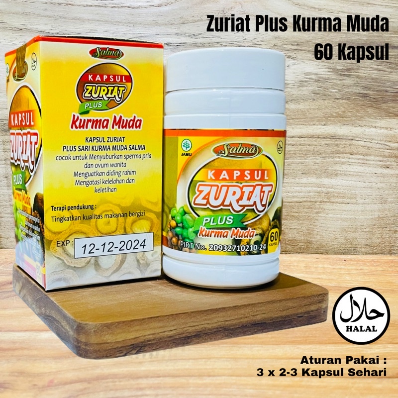 Kapsul Zuriat Plus Kurma Muda BPOM Isi 60 / Penyubur Promil Pria &amp; Wanita / Penyubur Kandungan Herbal / Promil Terbaik Suami Isteri