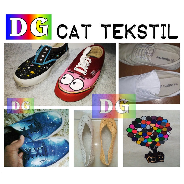

TERLARIS !!! Cat Tekstil / Lukis utk kaos / kanvas / tas / sepatu - paket 10 warna
