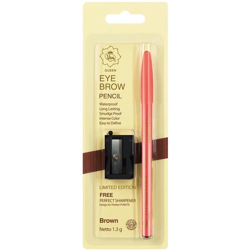 Viva Queen Eyebrow Pencil Dark Brown &amp; Brown FREE RAUTAN LIMITED EDITION