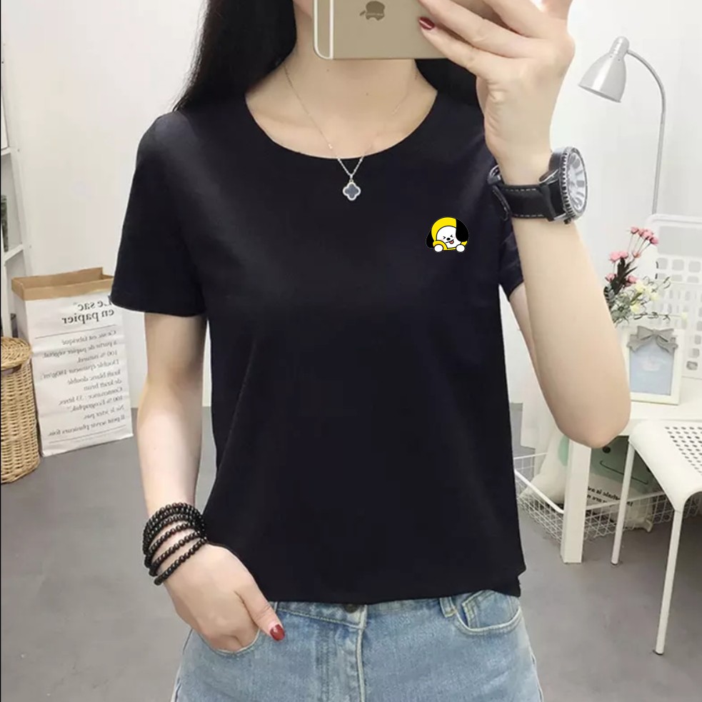 Kaos wanita cotton combed 30s / Baju wanita cotton combed  / Kaos polos wanita lengan pendek Bee117