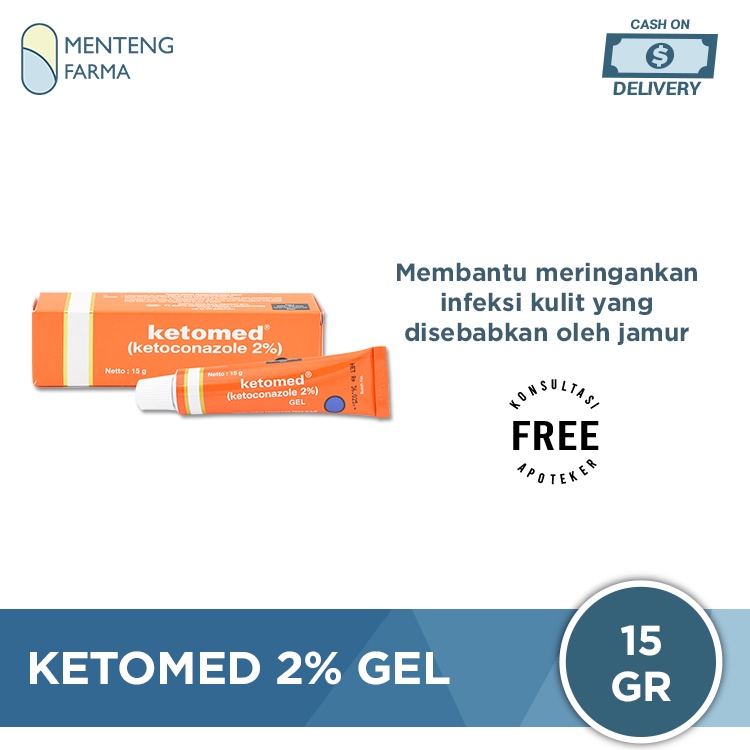 Ketomed 2% Gel 15 Gram - Gel Gatal Kulit Panu Kurap Kudis dan Kutu Air