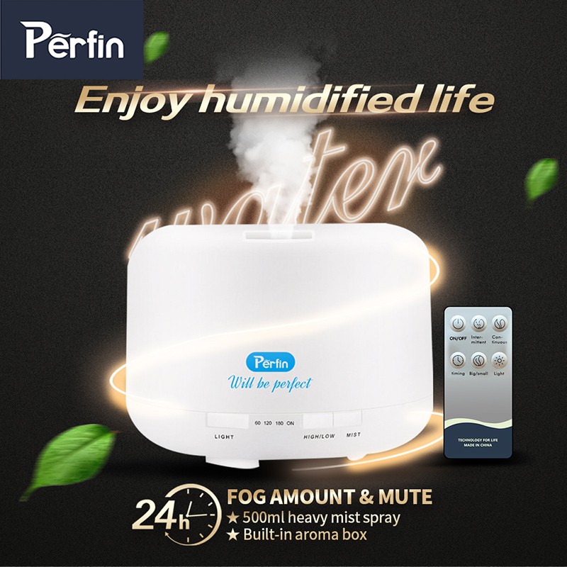 Perfin PHMA06 Humidifier Diffuser Aromaterapi Dengan Remote 7 Warna Air Humidifier