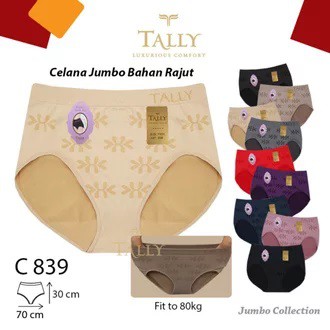 Jumbo 4L Celana Dalam Wanita Rajut Strech Premium Tally 839/838 Import CD Cewek Big Size XXXL Melar