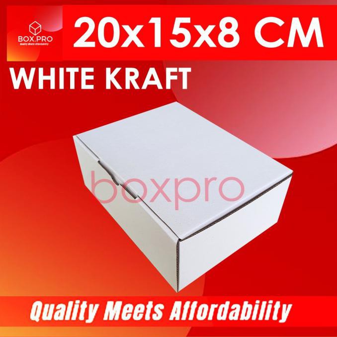 

Terlaris!! Kardus PUTIH uk 20x15x8 cm ( 10 pcs ) DieCut Box makanan,roti,baju