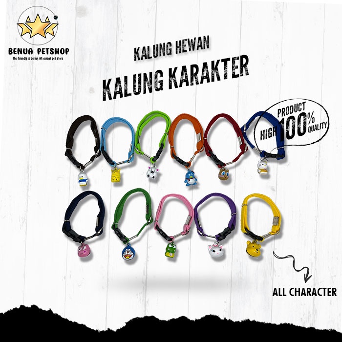 Kalung Kucing / Anjing Polos Lonceng Karakter / Bell Karakter