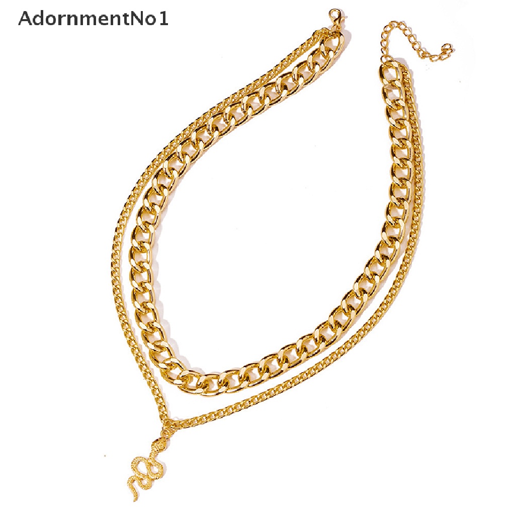 [AdornmentNo1] Punk Vintage Snake Pendant Necklace For Women Hip Hop Gold Color [new]