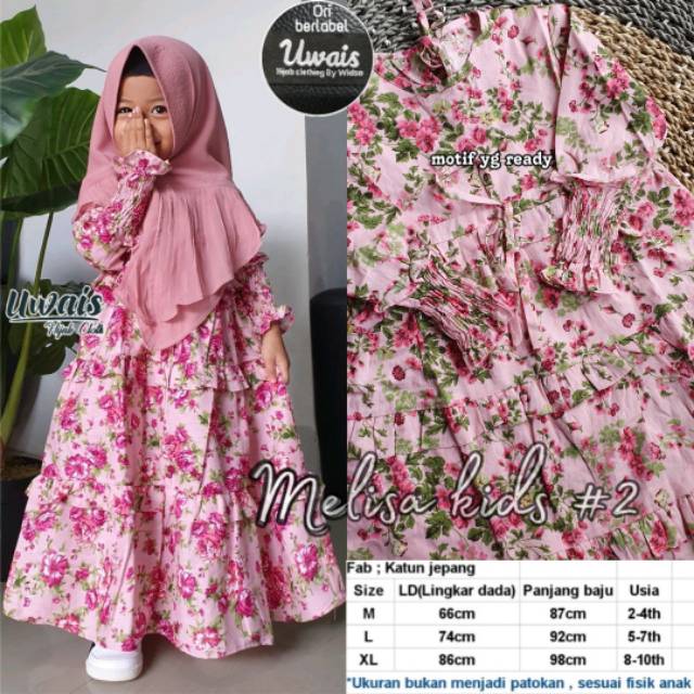 RESTOK GAMIS MELISA KIDS #2 ORI BY UWAIS(gamis only)