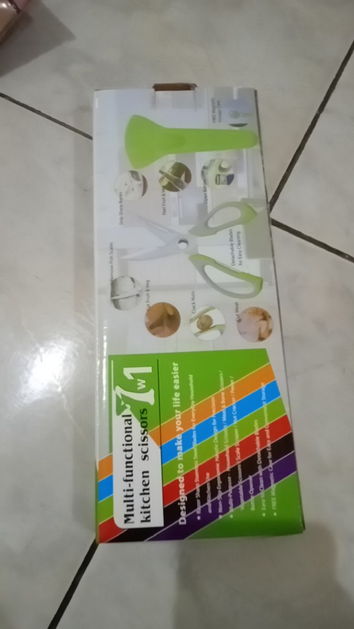 Multifunction 8in1 Professional Kitchen Scissors Gunting Pisau Dapur Ajaib Serbaguna Stainless Steel