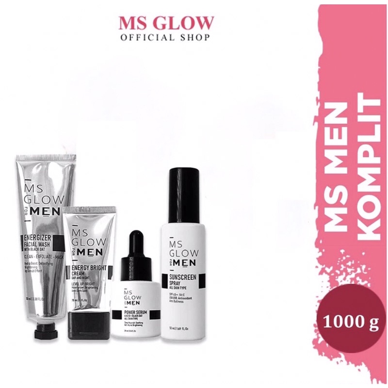 MS Glow Men / MS Glow For Men / serum ms glow men / facial wash ms glow men / energy bright ms glow