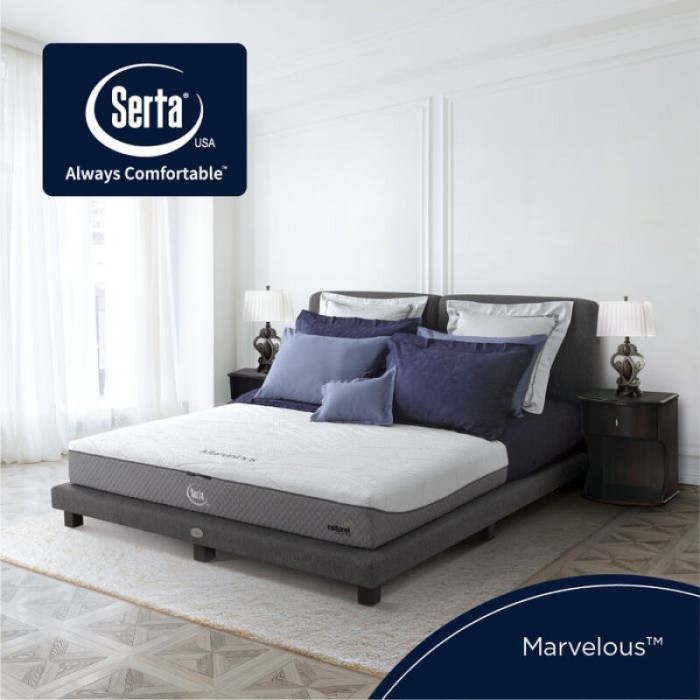 Set/ Kasur Serta Marvelous FULL LATEX spring bed Murah Makassar springbed matras kasur import serta 