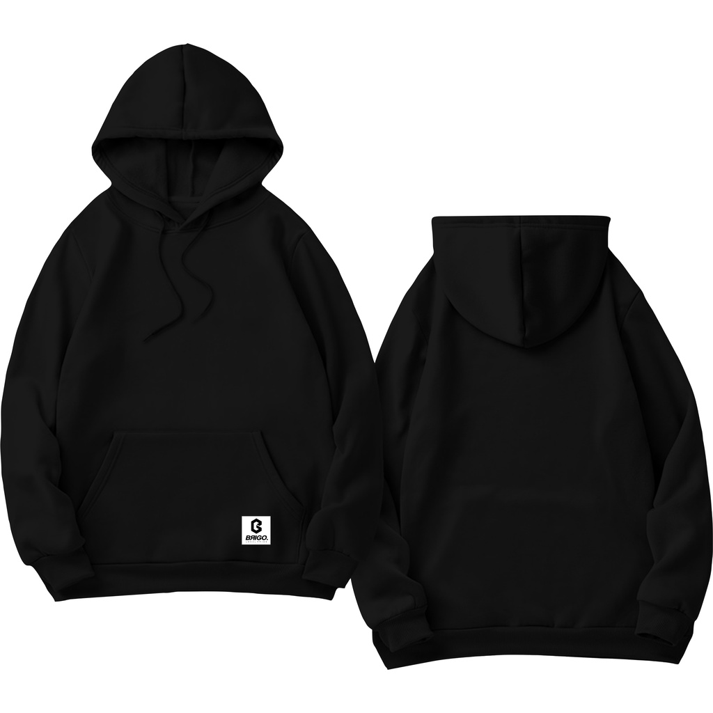 BRIGO Jumper Hoodie BASIC II Sweater Hoodie BRIGO Fleece Cotton II SIZE M-XXL (Pria &amp; Wanita) Free stiker&amp;Gantungan Kunci