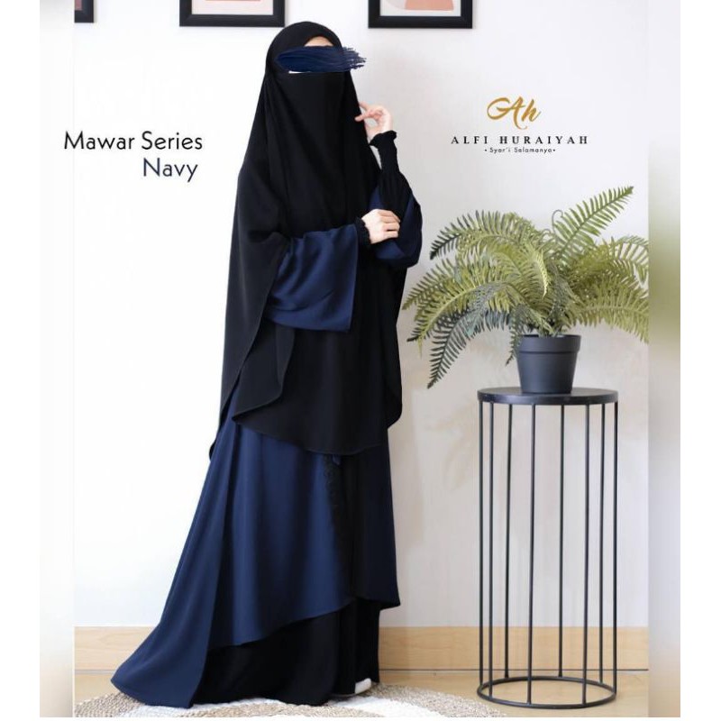 Abaya Mawar Alfi huraiyah Navy size M