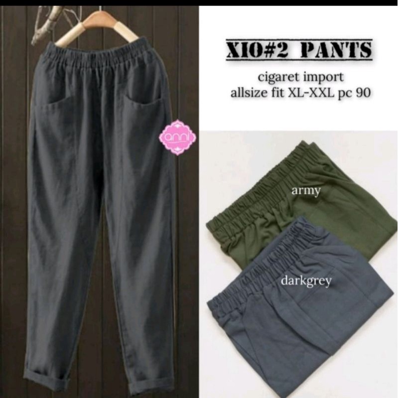 XIO PANTS/CELANA PANJANG WANITA/ LINEN PANTS /BAGGY LINEN