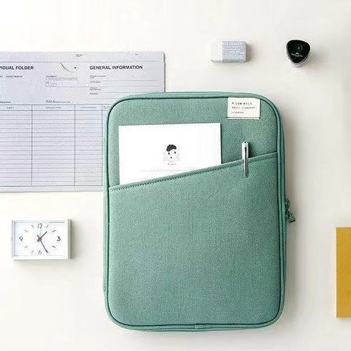 Sleeve Pouch Sarung Tas Bag Case Ipad Tab Tablet Macbook Air Pro Laptop Asus Acer Lenovo HP Huawei 11 12 13 14 15 inch Motif Gambar Polos Warna Biru Navy Hijau Pink Mustard Yellow Brick Merah Lucu Cute Murah Korean Model Banyak Ruang Slot Stationary