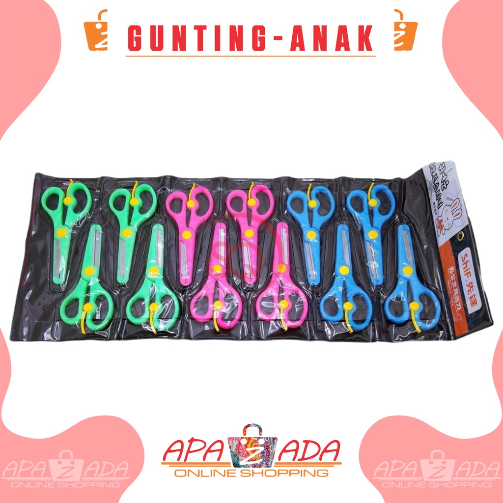 

Apazada - Gunting Anak Aman / Gunting Anak Anak Stainless Steel Lapis Plastik Satuan