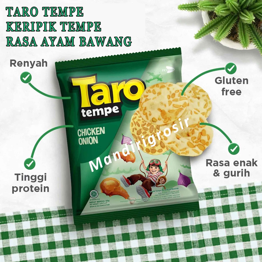 Snack Tempe * Taro * Keripik Tempe * Rasa Teriyaki BBQ &amp; Chicken Onion 55g