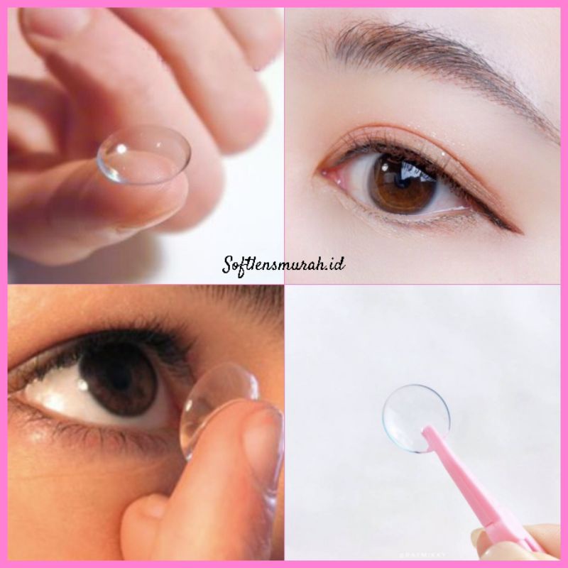 Softlens Kitty Kawaii Clear Bening Crystal Transparan | Softlen Minus Soflen Soft Lens  Lensa Kontak