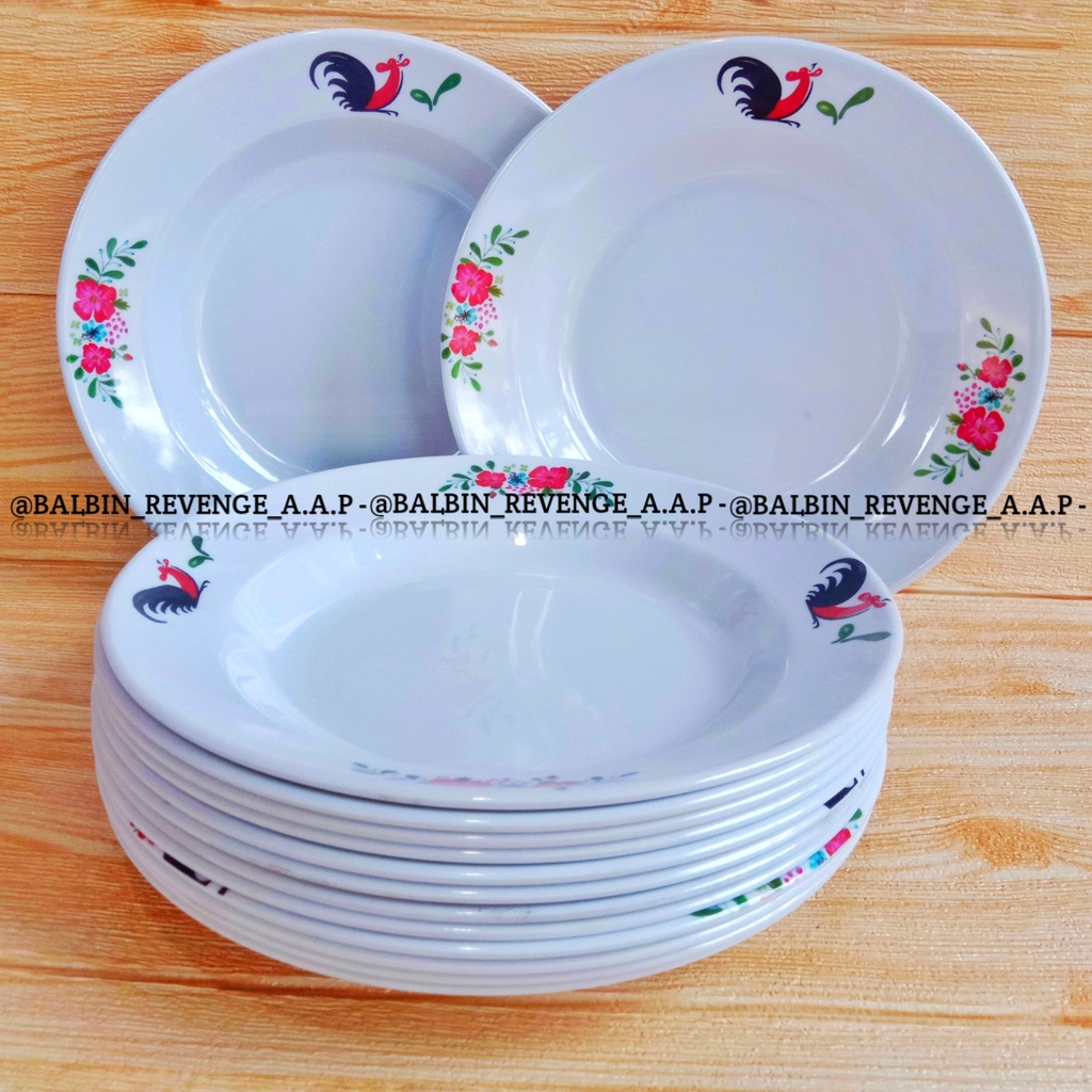 PIRING MAKAN 23CM CAP AYAM PLASTIK FOOD SAVE ISI 6 &amp; 12 PCS - PIRING CEKUNG - PIRING -PIRING TERBARU