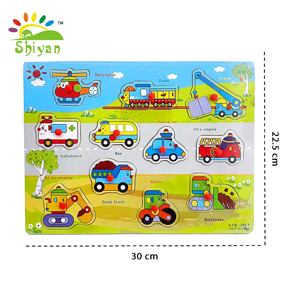 [Shiyan] mainan puzzle kayu bergambar mainan edukasi anak kids education toys wood letters-JM-8