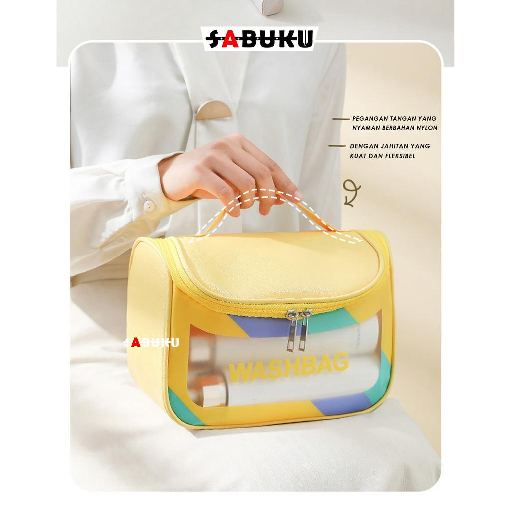 [S&amp;K] Wash Bag Bahan PVC Toilet Travel Pouch Tas Make Up Transparan Pouch Make Up Travel-SK1007