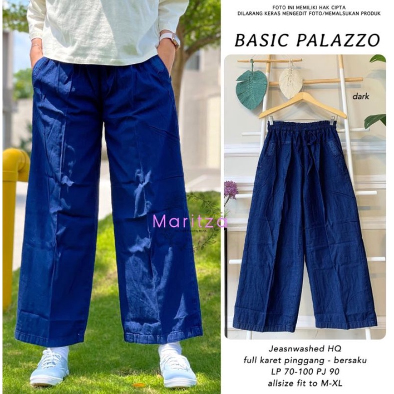 CELANA KULOT JEANS BASIC PALAZZO WANITA PREMIUM ORGINAL KULOT SNOW JEANS MUAT BB 70KG