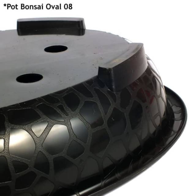 pot bunga tanaman bonsai oval 08 warna hitam 40cm - budi jaya plastic